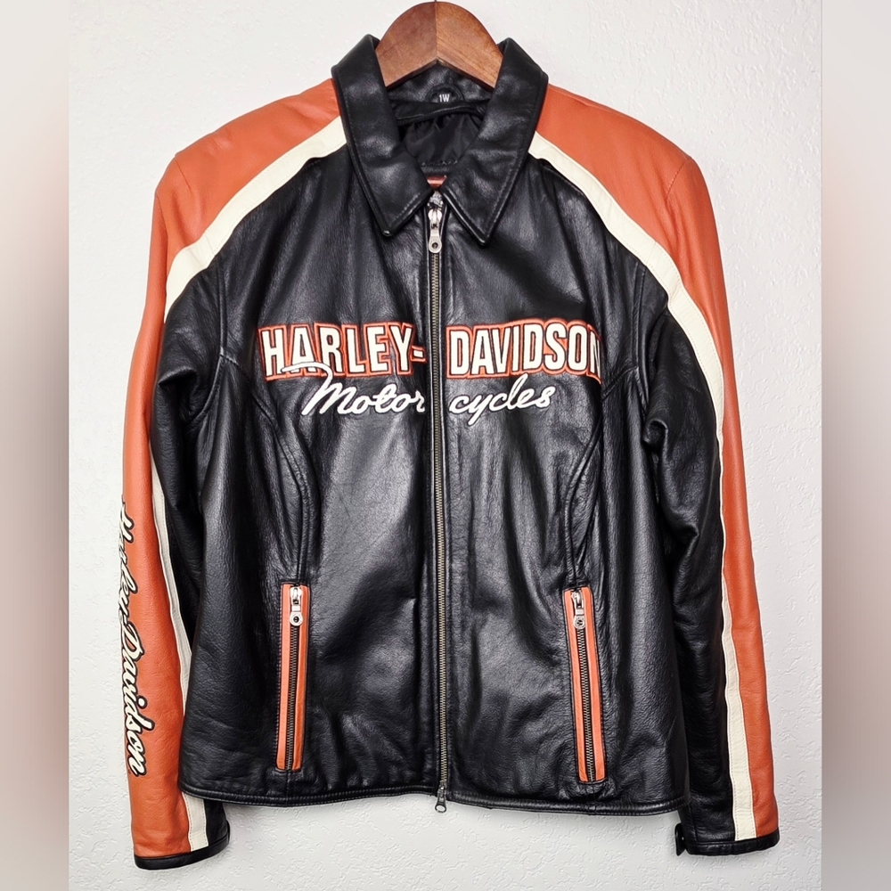 Harley Davidson Women's Bikercore Motorcycle Leather Jacket - Size 1W (18/20)